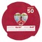 Red Suede Mat Board for 16x16 Frames - Heart Opening for 8x8 Photos
